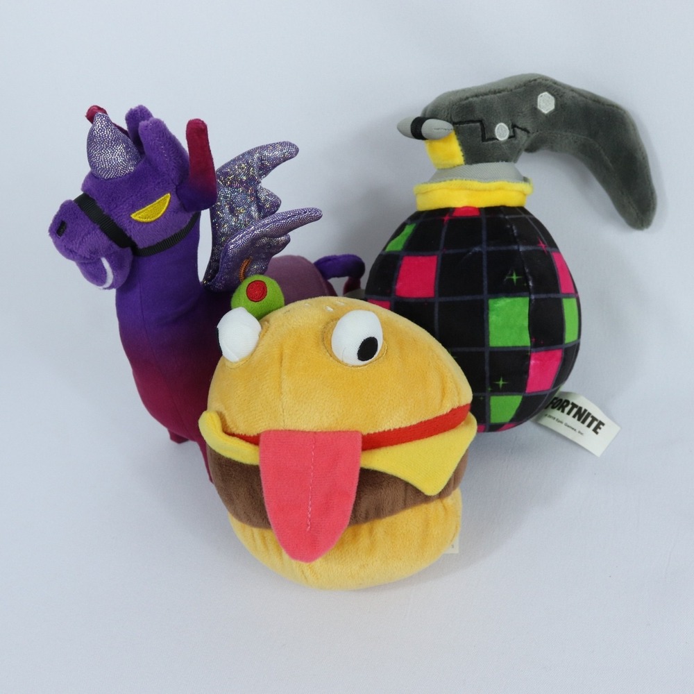 Fortnite Epic Games Plush Lot of 3 Dark Llamacorn Durrr Burger & Boogie Bomb